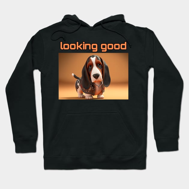 Basset Hound - Looking Good and dressed for success Hoodie by TheArtfulAI